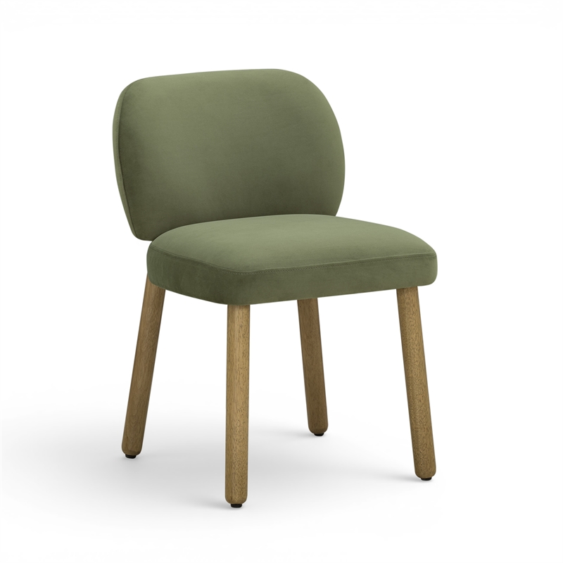 Foxy Olive Green Performance Velvet Dining Chair