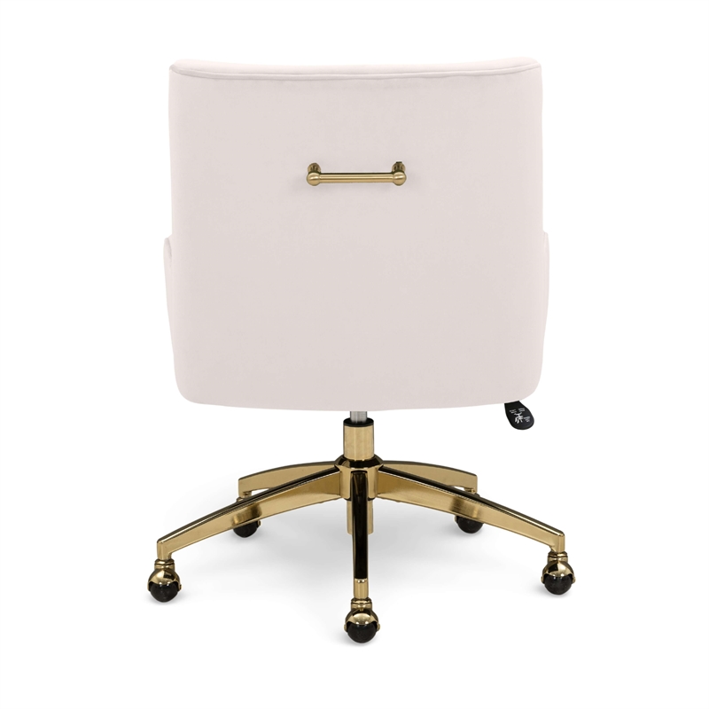 Beatrix Cream Performance Velvet Office Swivel Chair