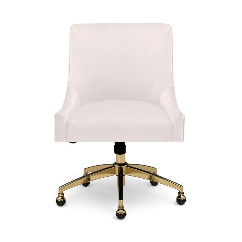 Beatrix Cream Performance Velvet Office Swivel Chair
