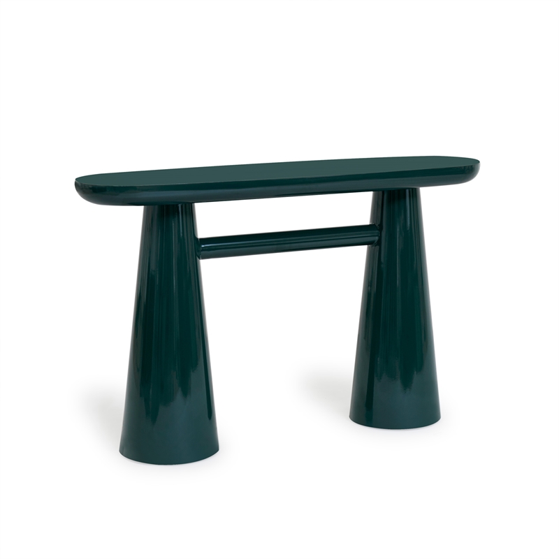 Baila Forest Green Gloss Lacquer Console Table