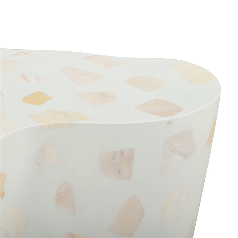 Slab Light Green Terrazzo Indoor/Outdoor Side Table