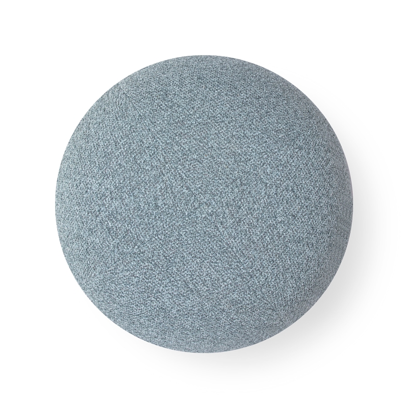 Oopa Blue Boucle Performance Swivel Ottoman
