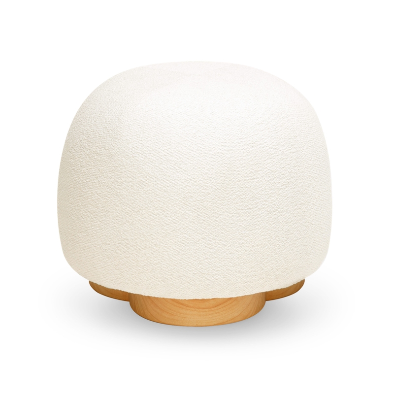 Oopa Cream Boucle Performance Swivel Ottoman