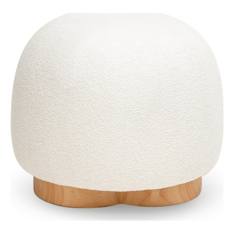 Oopa Cream Boucle Performance Swivel Ottoman
