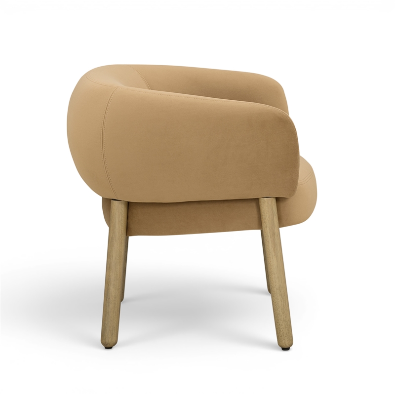 Foxy Camel Performance Velvet Accent Chair