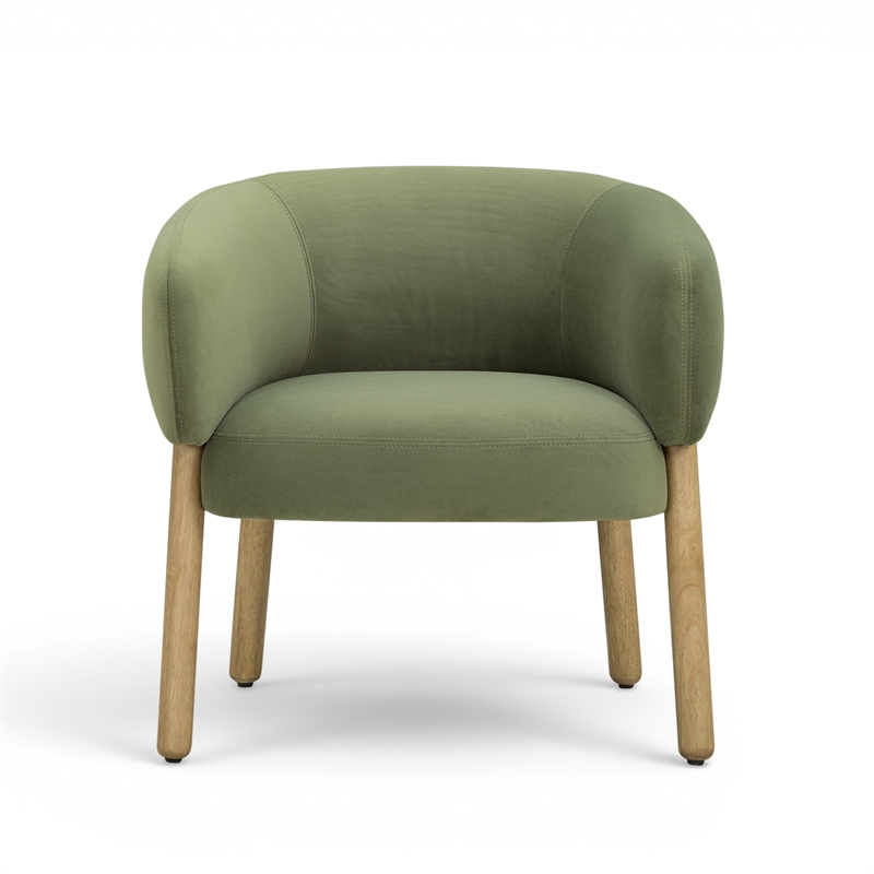 Foxy Olive Green Performance Velvet Accent Chair