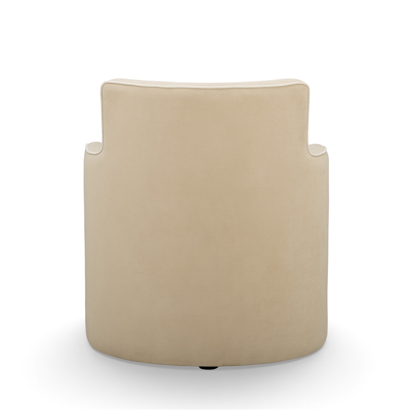 Passe Tasseled Tan Performance Velvet Swivel Chair