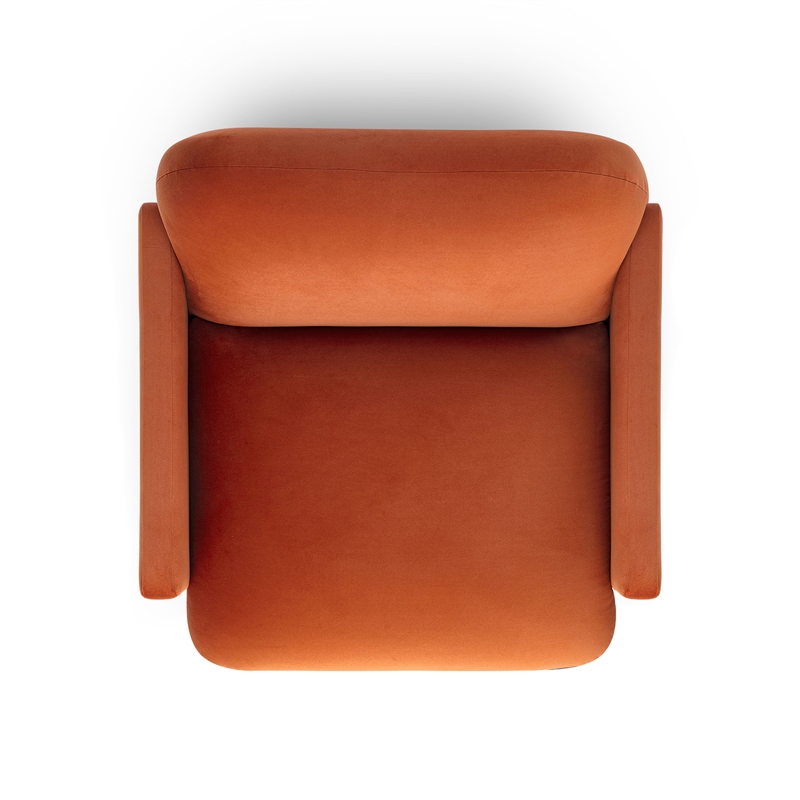 Azalea Rust Orange Performance Velvet Accent Chair