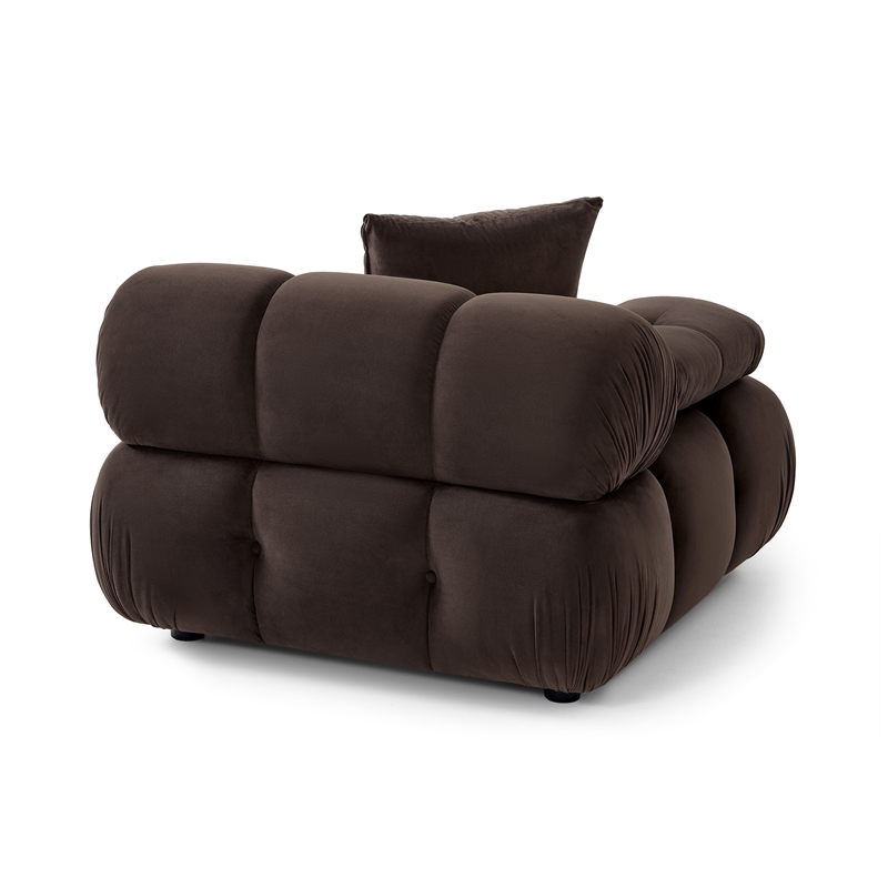 Calliope Dark Brown Performance Velvet Modular Corner Chair