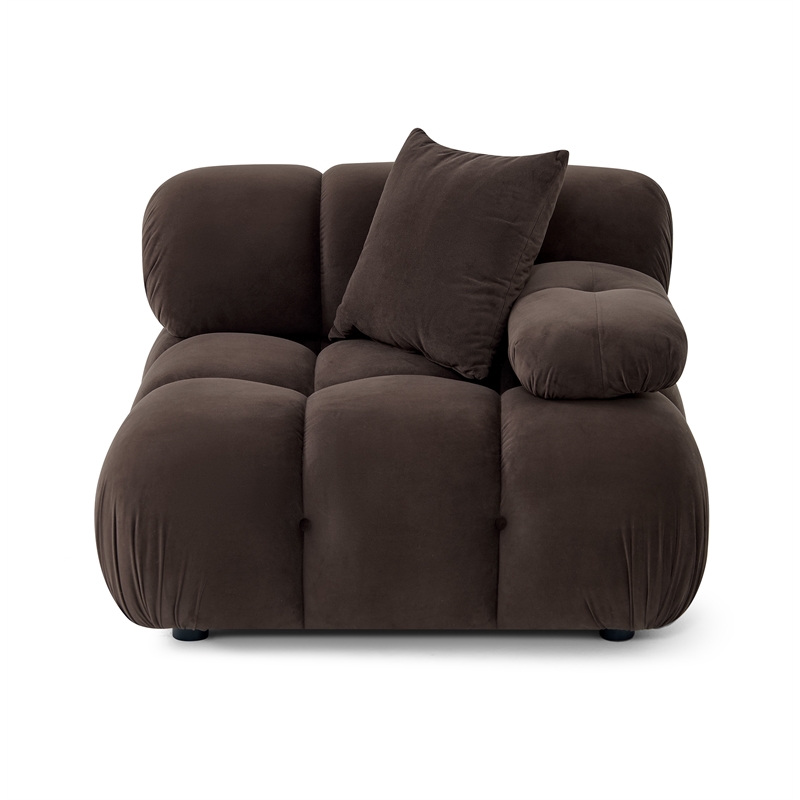 Calliope Dark Brown Performance Velvet Modular Corner Chair