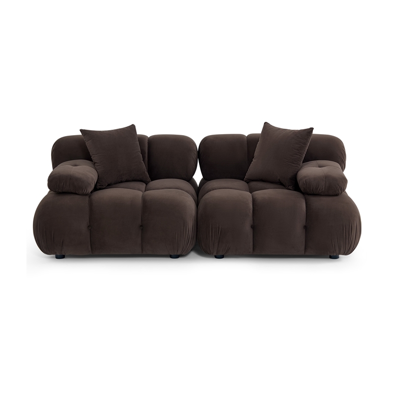 Calliope Dark Brown Performance Velvet Modular Loveseat