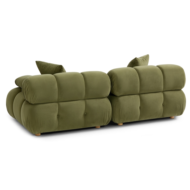 Calliope Olive Green Performance Velvet Modular Loveseat