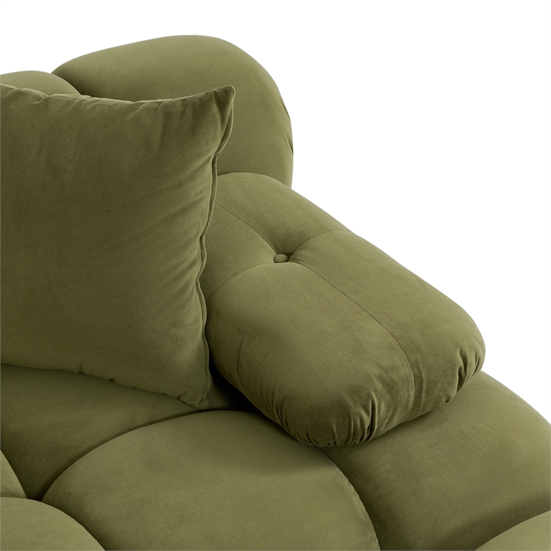 Calliope Olive Green Performance Velvet Modular Loveseat
