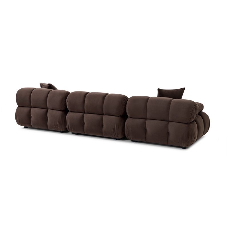 Calliope Dark Brown Performance Velvet Modular Sofa