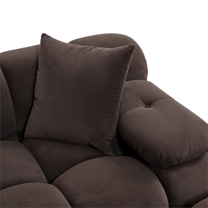 Calliope Dark Brown Performance Velvet Modular Sofa