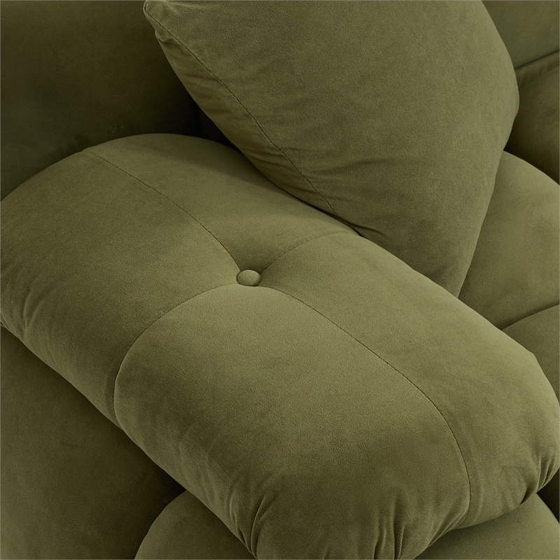 Calliope Olive Green Performance Velvet Modular Sofa