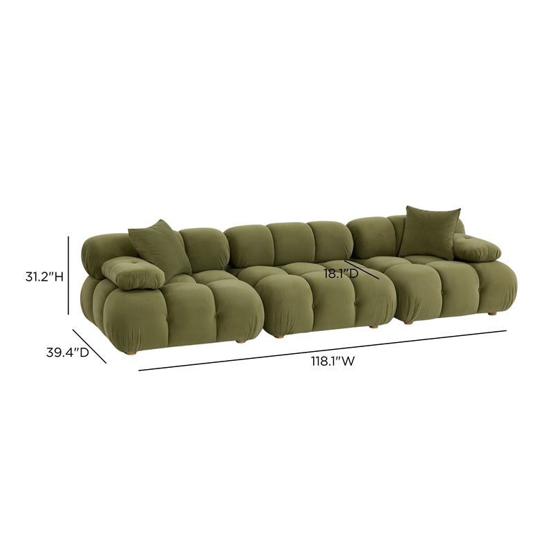 Calliope Olive Green Performance Velvet Modular Sofa