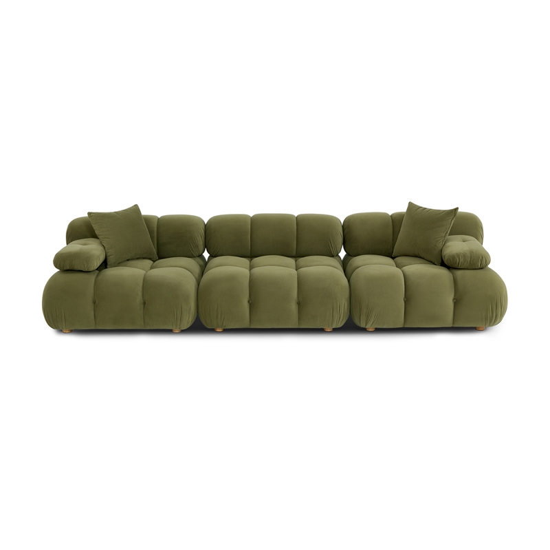 Calliope Olive Green Performance Velvet Modular Sofa
