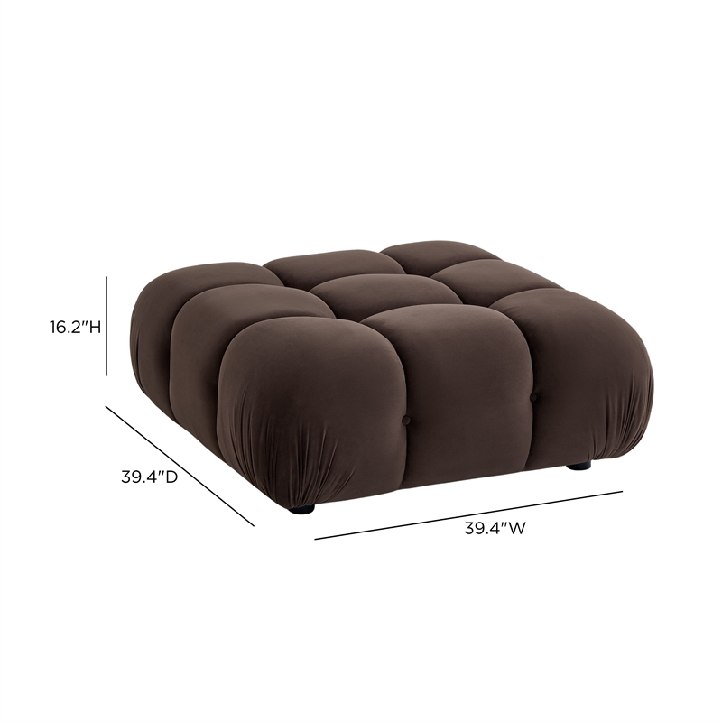 Calliope Dark Brown Performance Velvet Modular Ottoman