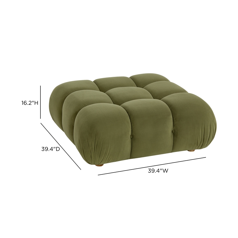 Calliope Olive Green Performance Velvet Modular Ottoman