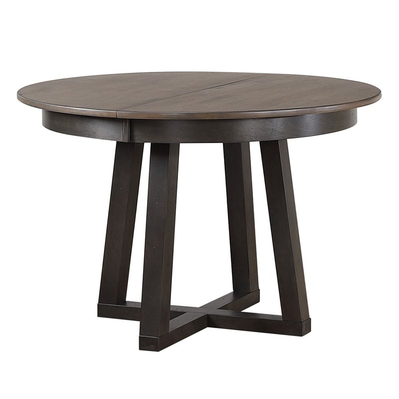 5-Pc Napoleon Pedestal Dining Set in Gray/Black Stone