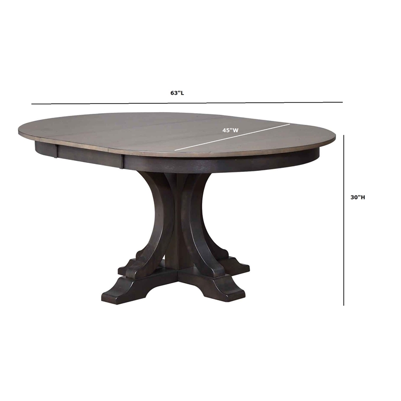Art Deco Transitional X-Back Wood Dining Set in Gray & Black Stone 5-Piece Set