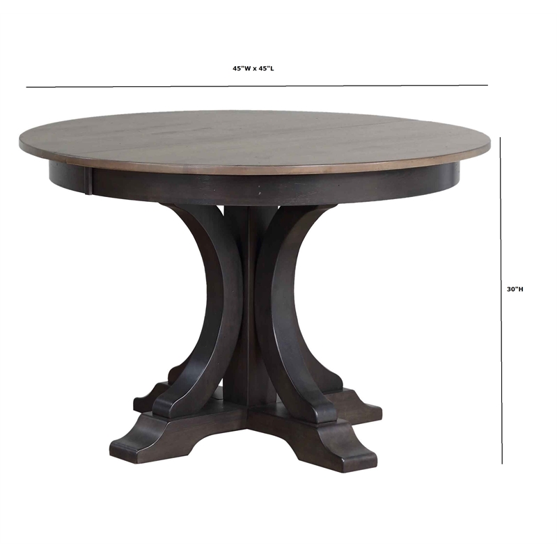 Art Deco Transitional X-Back Wood Dining Set in Gray & Black Stone 5-Piece Set