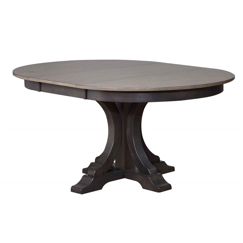 Art Deco Transitional X-Back Wood Dining Set in Gray & Black Stone 5-Piece Set
