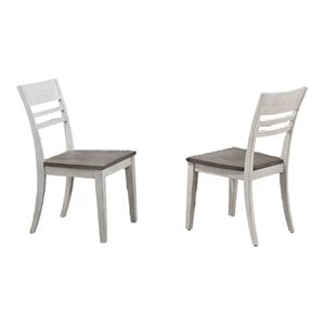 Wood Side Chairs in Gray Ash/Stormy White (Set of 2)