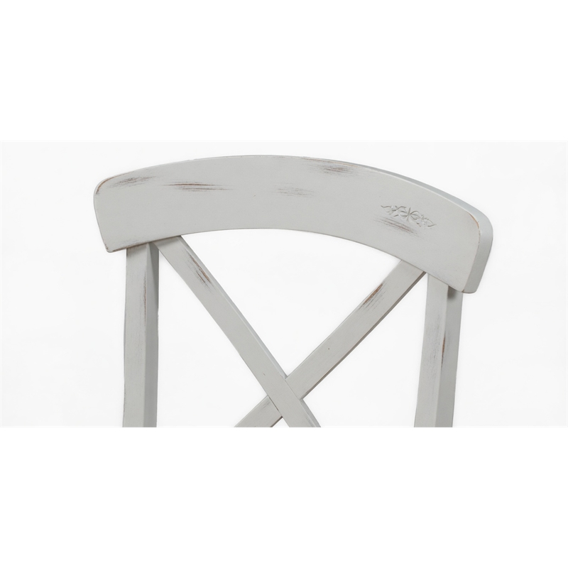5-Pc Transitional Wood Dining Set in Cocoa/Cotton White