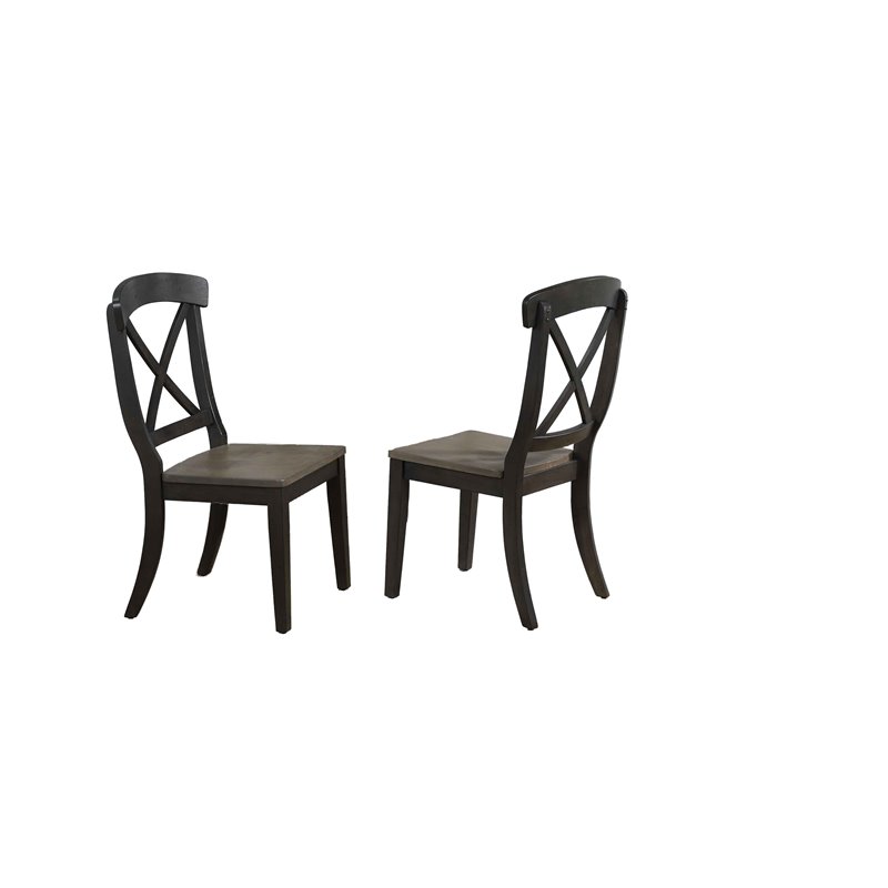 7-piece Round- Oval Solid Wood Extendable Bella Dining Set in Antique Grey