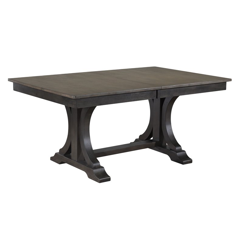 5-Pc Deco Panel Wood Dining Set in Gray/Black Stone