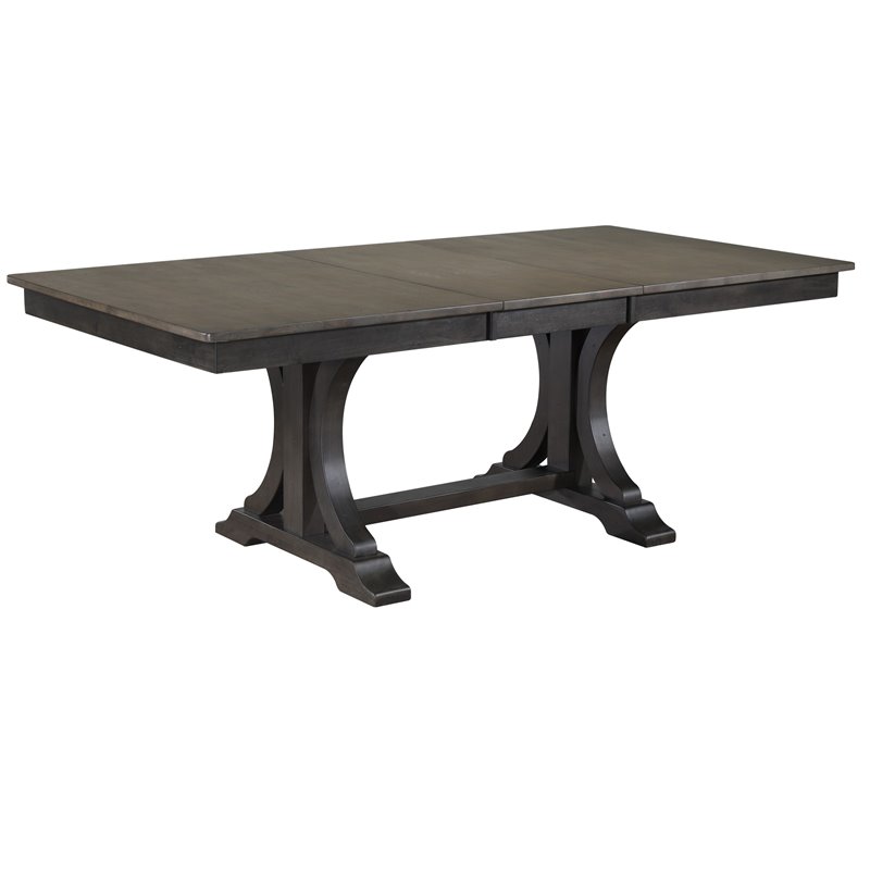 5-Pc Deco Panel Wood Dining Set in Gray/Black Stone