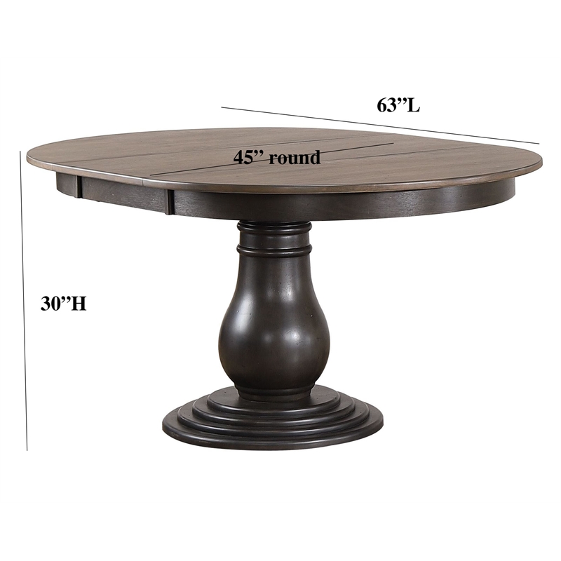 Napoleon Solid Wood Extendable Bella Dining Set in Grey 7-Piece Set