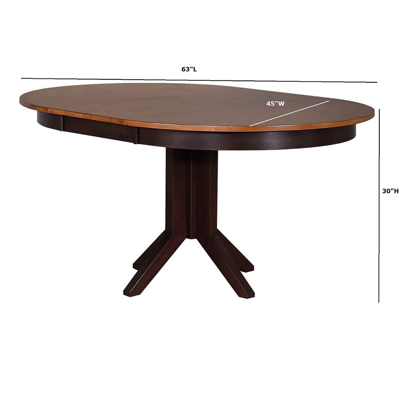 5-Pc Double X Wood Dining Set in Whiskey/Mocha Brown