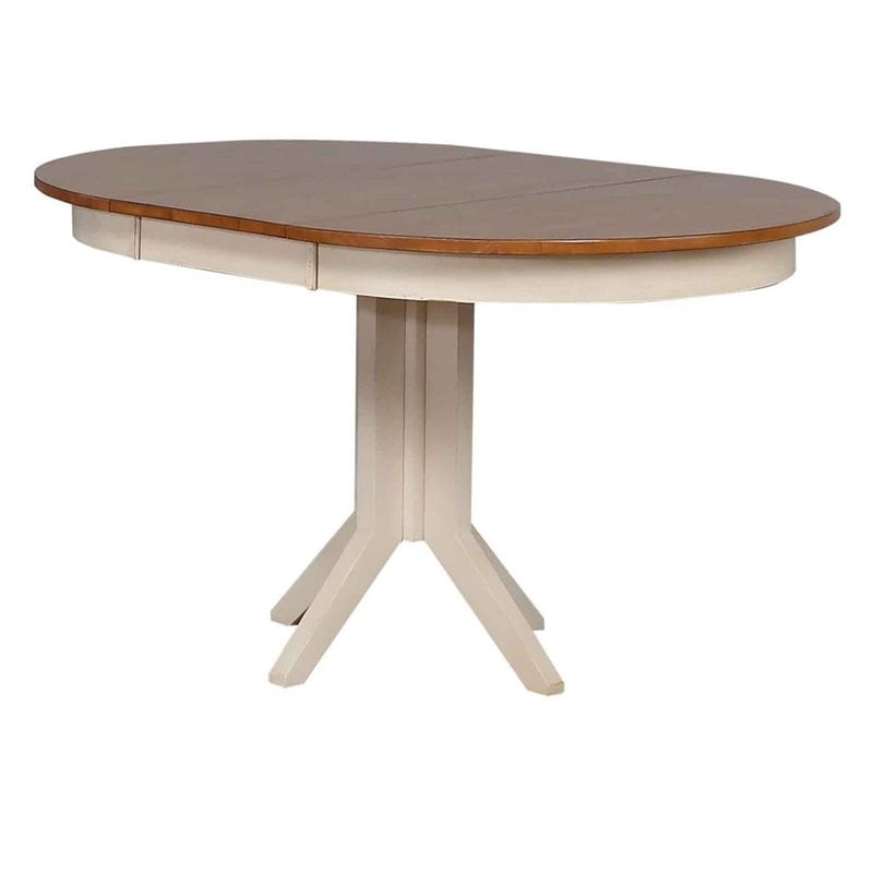 5-Pc Double X-Back Wood Dining Set in Caramel/Biscotti