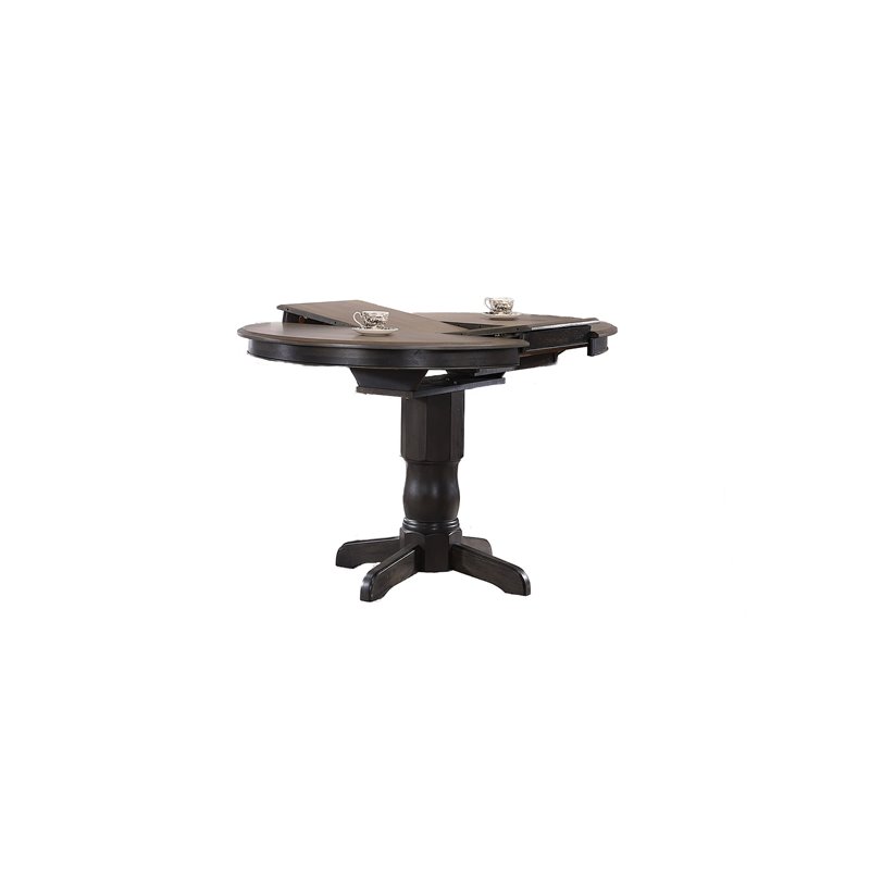5-Pc X-Back Wood Dining Set in Gray/Black Stone