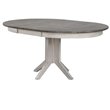 Round Contemporary Solid Wood Extendable Dining Table in White & Grey