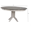 Round Contemporary Solid Wood Extendable Dining Table in White & Grey