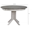 Round Contemporary Solid Wood Extendable Dining Table in White & Grey