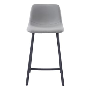 Adam Counter Height Contemporary Stool In Light Grey Finish