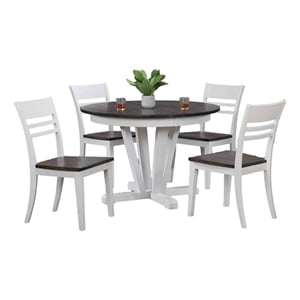 45&quotx45&quotx63&quot White & Grey 5-Piece Hudson Dining Set