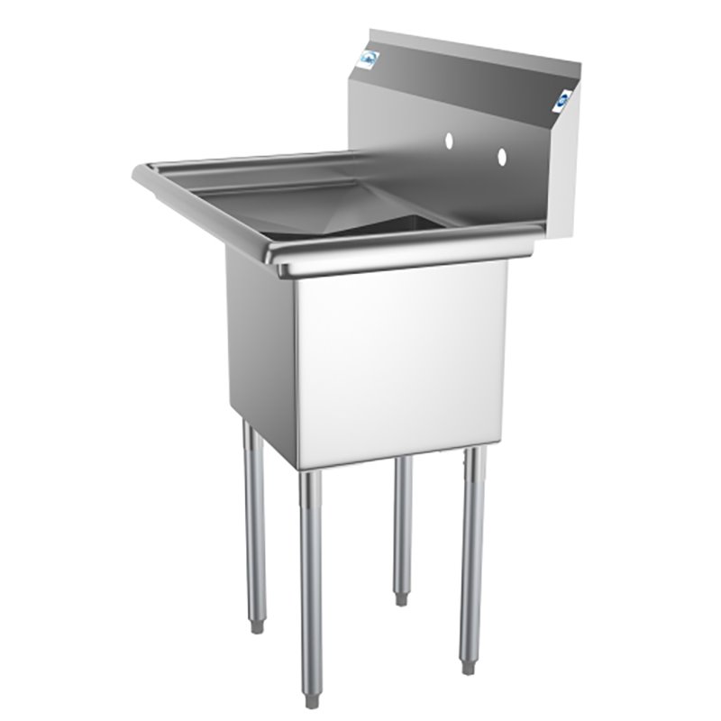 Koolmore 15x15x12 Left NSF Stainless Steel Kitchen Prep/Utility Sink in Silver