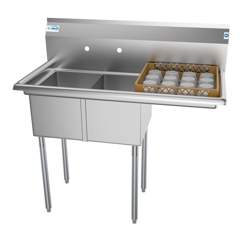 Koolmore 12x16x10 Right Stainless Steel Kitchen Prep & Utility Sink in Silver
