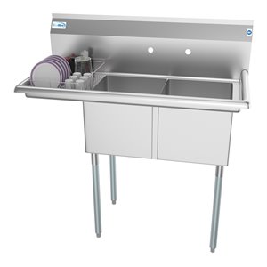 Koolmore 14x16x11 Left Stainless Steel Kitchen Prep & Utility Sink in Silver