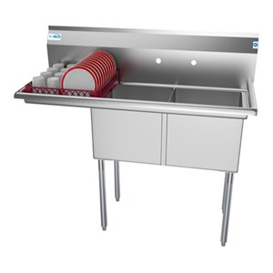 Koolmore 15x15x12 Left Stainless Steel Kitchen Prep & Utility Sink in Silver