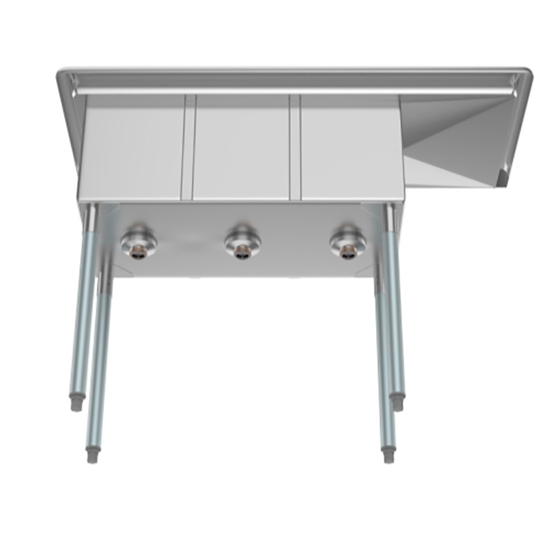 Koolmore 10x14x10 Right 3-Compartment Stainless Steel Kitchen Sink in Silver