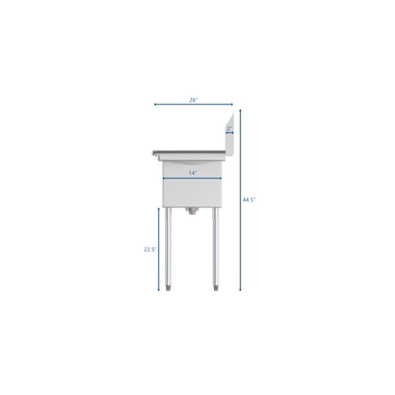 Koolmore 10x14x10 NSF 3-Compartment Stainless Steel Kitchen Sink in Silver