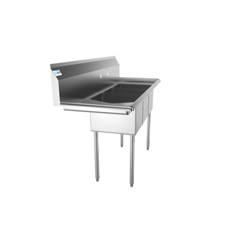 Koolmore 12x16x10 Large 3-Compartment Stainless Steel Kitchen Sink in Silver