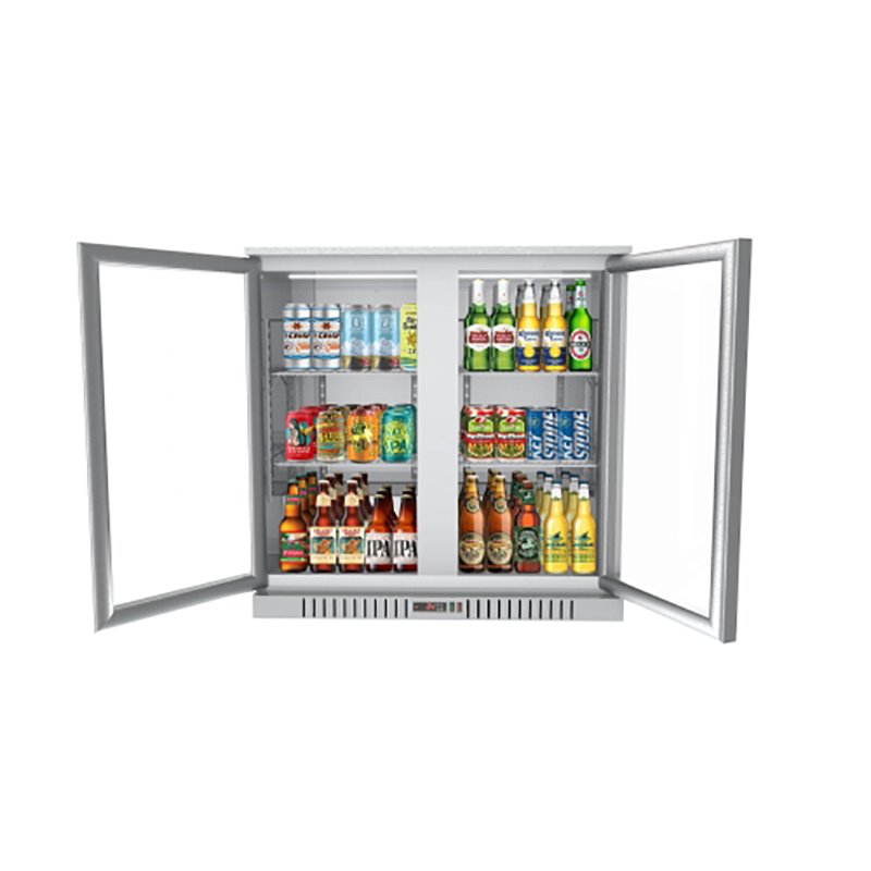 Koolmore 2-Door Stainless Steel Back Bar Cooler Refrigerator in Silver